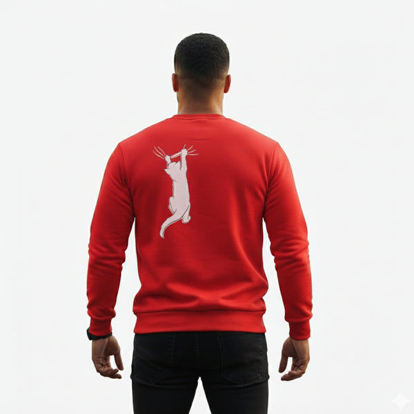 Cat Parent Sweatshirt For Men and Women (Red)