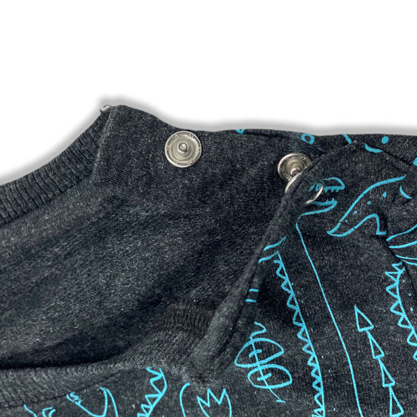 Talking Dog Club Doggy Warmer Dino Sweatshirt for Dogs (Charcoal)