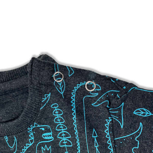 Talking Dog Club Doggy Warmer Dino Sweatshirt for Dogs (Charcoal)