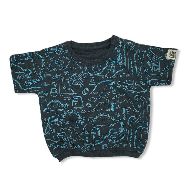 Talking Dog Club Doggy Warmer Dino Sweatshirt for Dogs (Charcoal)