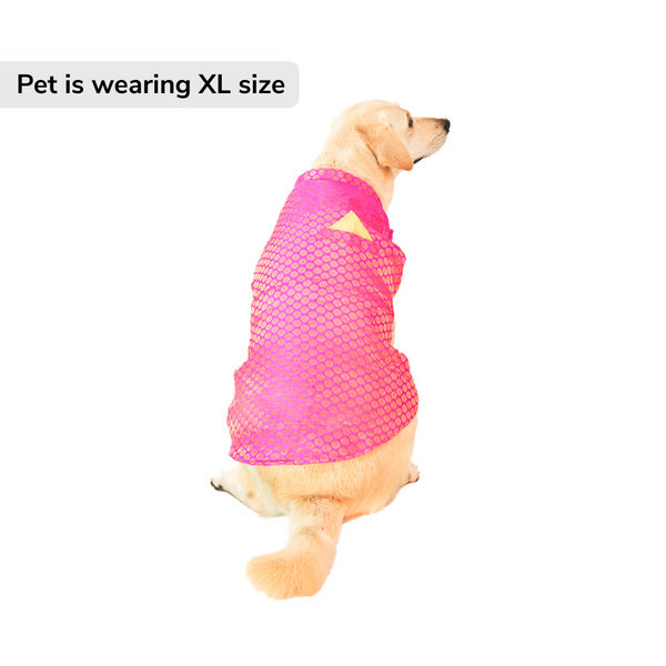 Skatrs Brocade Gold Printed Sherwani for Dogs and Cats (Pink)