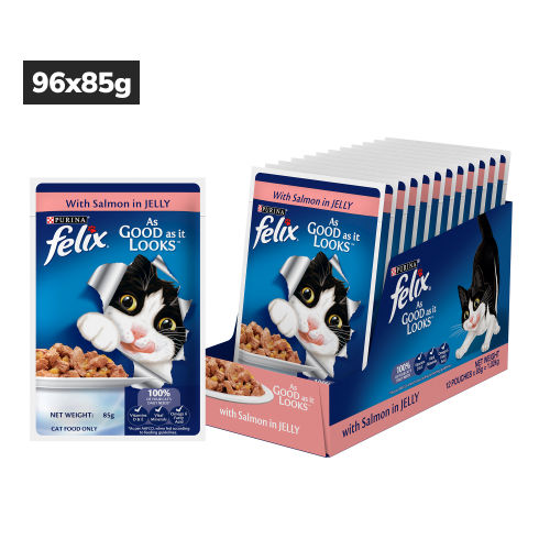 Purina Felix with Salmon in Jelly Adult Complete and Balanced Cat Wet Food