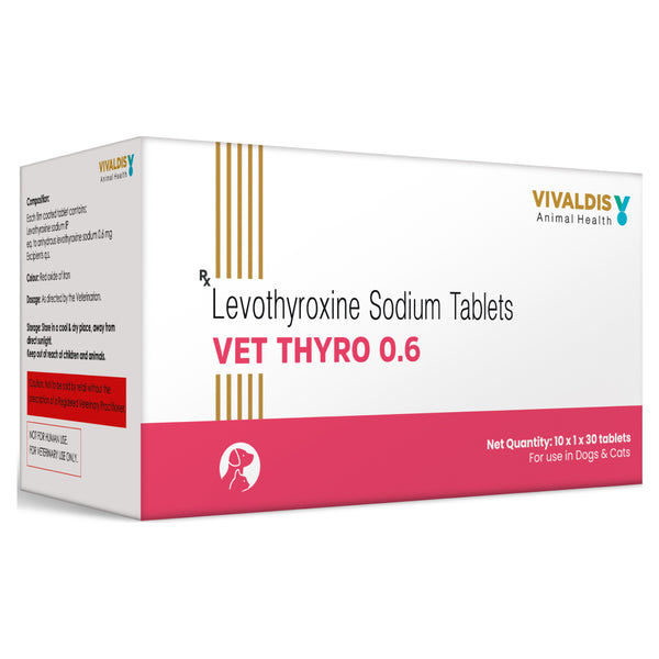 Vivaldis Vet Thyro 0.6 (Levothyroxine sodium) Tablets for Dogs and Cats
