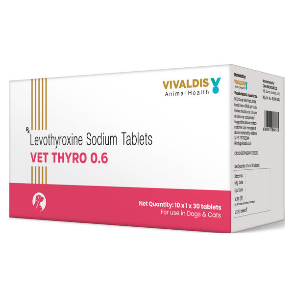 Vivaldis Vet Thyro 0.6 (Levothyroxine sodium) Tablets for Dogs and Cats