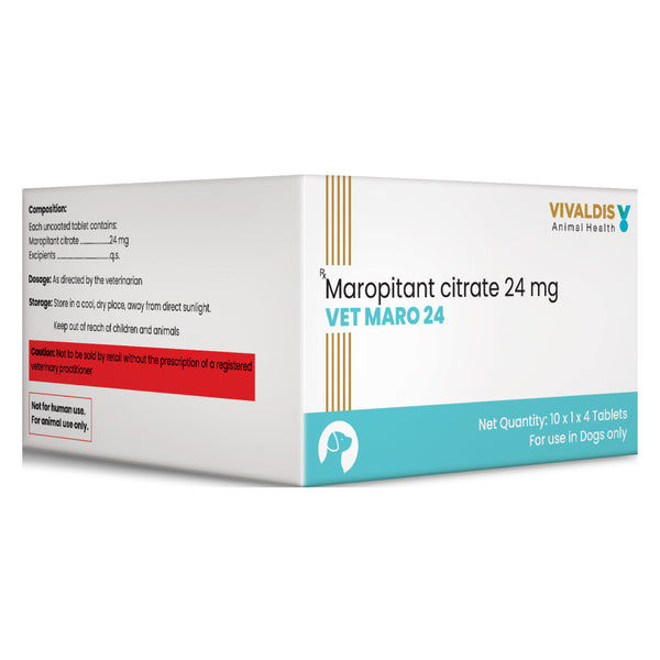 Vivaldis Vet Maro 24mg Tablets (Maropitant Citrate) for Dogs (pack of 4 Tablets)