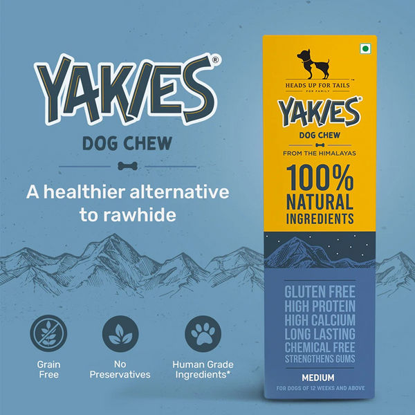 HUFT Yakies 100% Natural and Vegetarian Gluten Free Chew Bone for Dogs