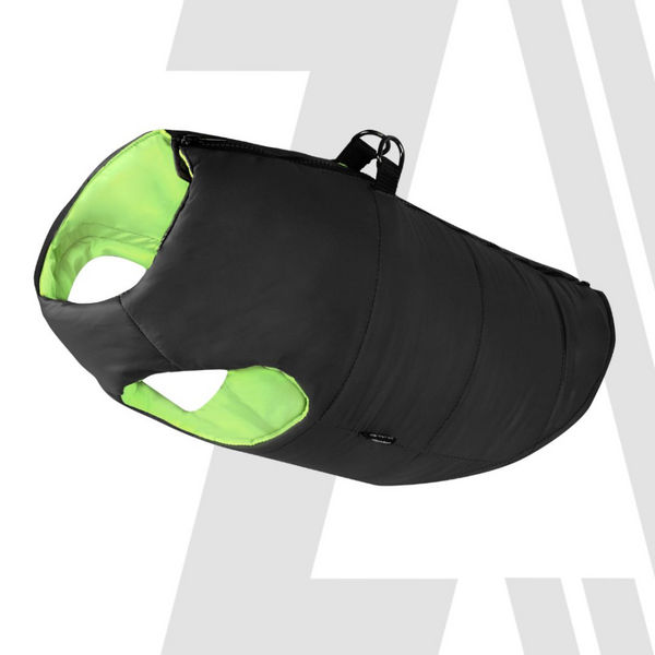 Zoomiez Ultimate Jacket With Built in Harness for Dogs (Black/Neon)