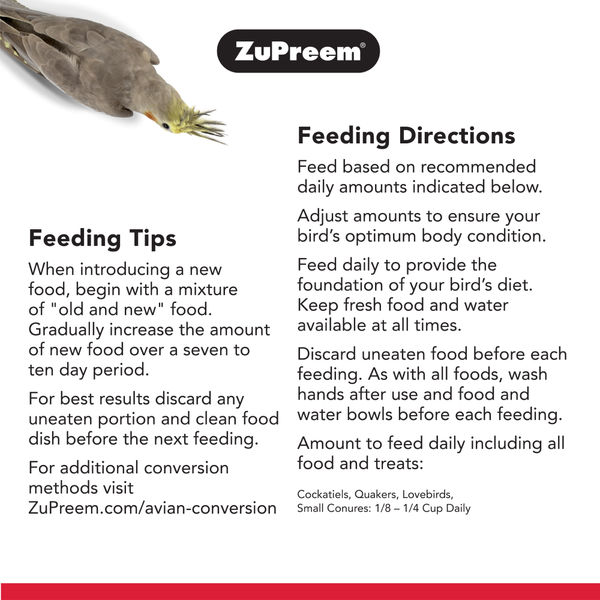 ZuPreem Natural Avian Pellet Diet for Medium Birds