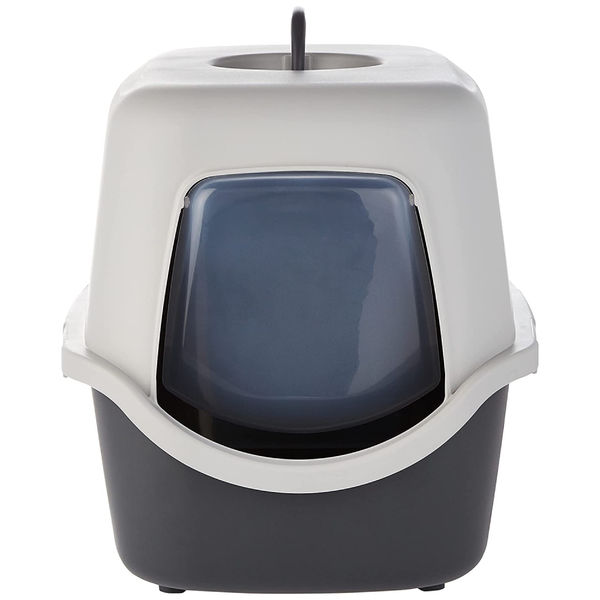 Trixie Vico Cat Litter Tray with Hood for Cats (Dark Grey)