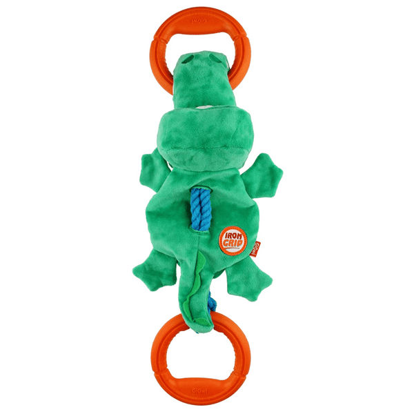GiGwi Iron Grip Crocodile Plush with TRP Handle Toy for Dogs (Green)