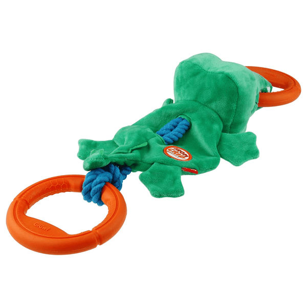 GiGwi Iron Grip Crocodile Plush with TRP Handle Toy for Dogs (Green)
