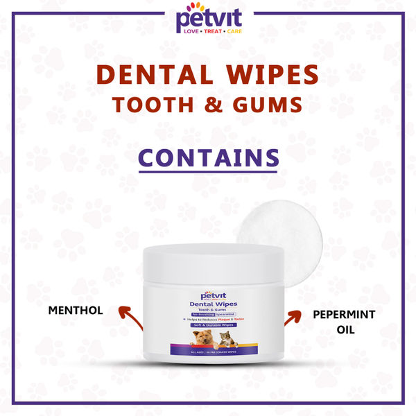 Petvit Dental Wipes for Dogs and Cats