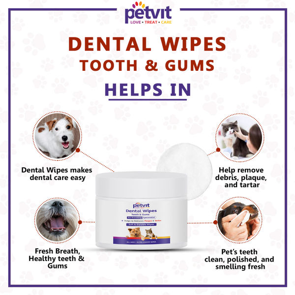 Petvit Dental Wipes for Dogs and Cats
