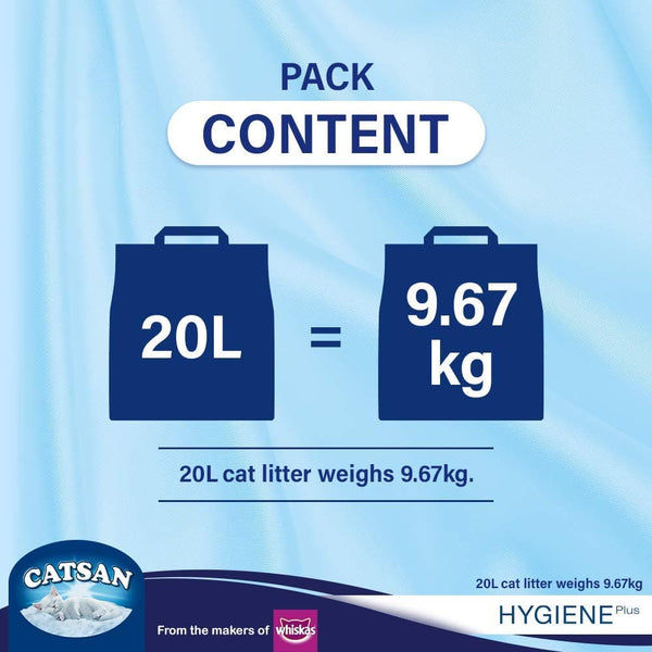 Catsan Hygiene Plus Unscented Non Clumping 100% Natural Cat Litter