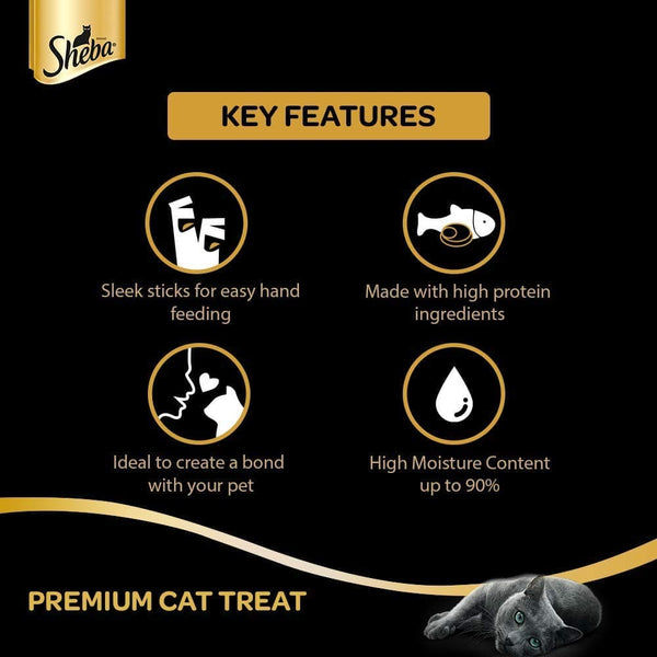 Sheba Tuna Flavor and Tuna & Prawn Maguro Selection Melty Premium Treat and Skipjack & Salmon Fish Mix Cat Wet Food Combo