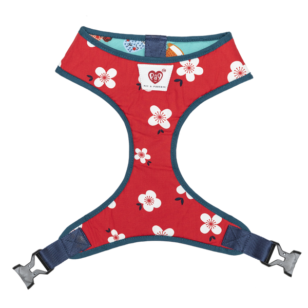 Pet And Parents Floral Cartoon Reversible Harness for Dogs