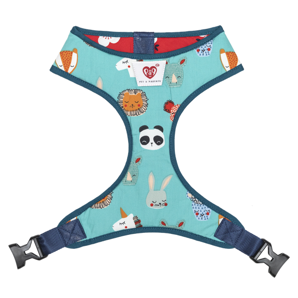 Pet And Parents Floral Cartoon Reversible Harness for Dogs
