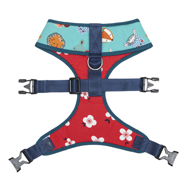 Pet And Parents Floral Cartoon Reversible Harness for Dogs