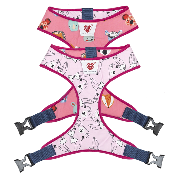 Pet And Parents Pink Faces Reversible Harness for Dogs