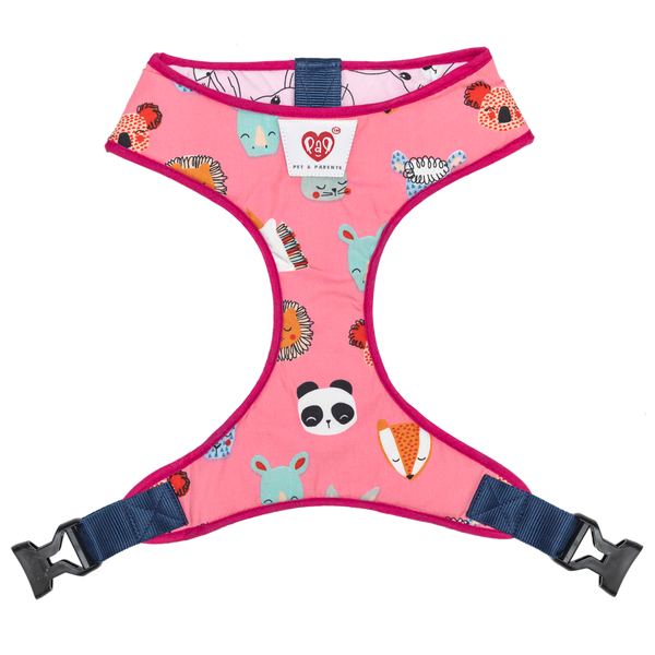 Pet And Parents Pink Faces Reversible Harness for Dogs
