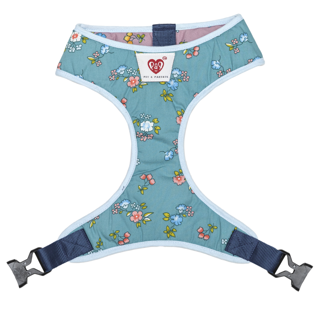 Pet And Parents Dainty Floral Reversible Harness for Dogs