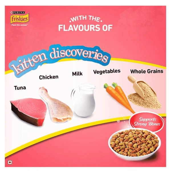 Friskies Kitten Cat Dry Food and Purina Felix Chicken with Jelly Kitten Cat Wet Food Combo