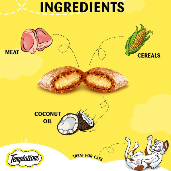 Temptations Tasty Chicken, Savoury Salmon and Seafood Medley Flavour Cat Treats Combo