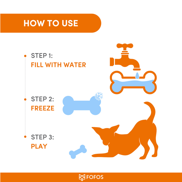 Barkbutler x Fofos Cooling Bone Freezable Chew Toy for Dogs (Blue)