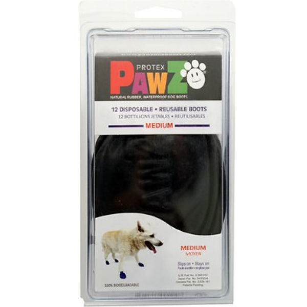 Protex PawZ Disposable and Reusable Boots for Dogs (Black)