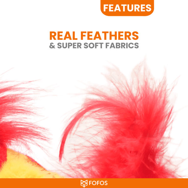 Barkbutler x Fofos Parrot with Catnip Balls Interactive Toy for Cats (Red)