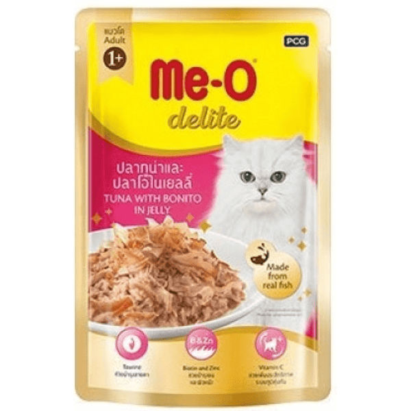 Me O Delite Tuna with Bonito and Tuna with Chicken Flake in Jelly Cat Wet Food Combo