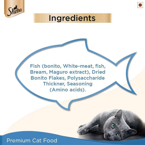 Sheba Skipjack Salmon Fish and Maguro Bream Fish Premium Cat Wet Food Combo