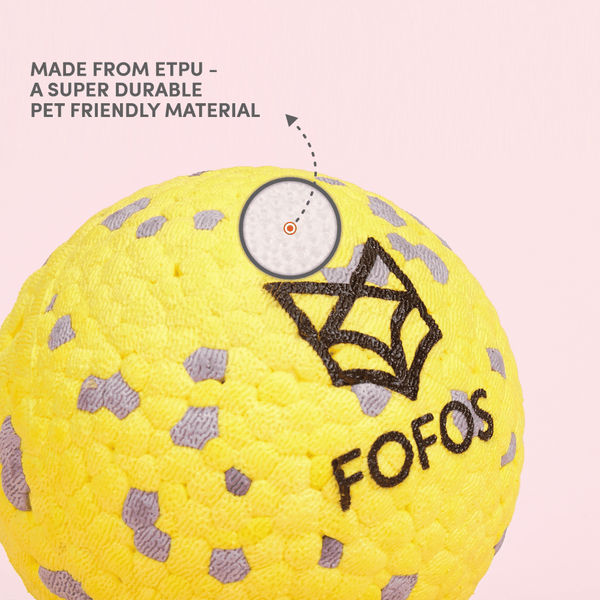 Barkbutler x Fofos Super Bounce Chew Ball for Dogs (Yellow) | For Aggressive Chewers