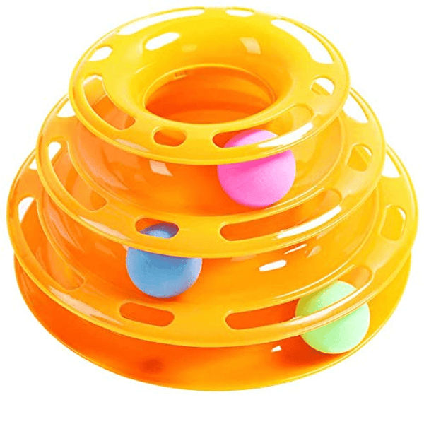 Pet Vogue Multi Level Interactive Puzzle Toy for Cats (Orange)