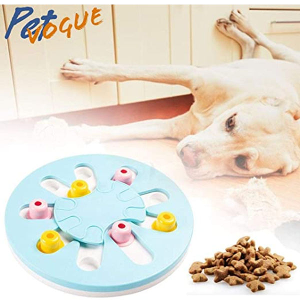Pet Vogue Slow Feeder Puzzle Toy with Dispenser for Dogs and Cats (Blue)