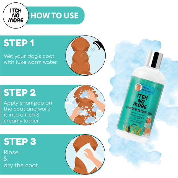 Papa Pawsome Itch No More Shampoo with Conditioner for Dogs