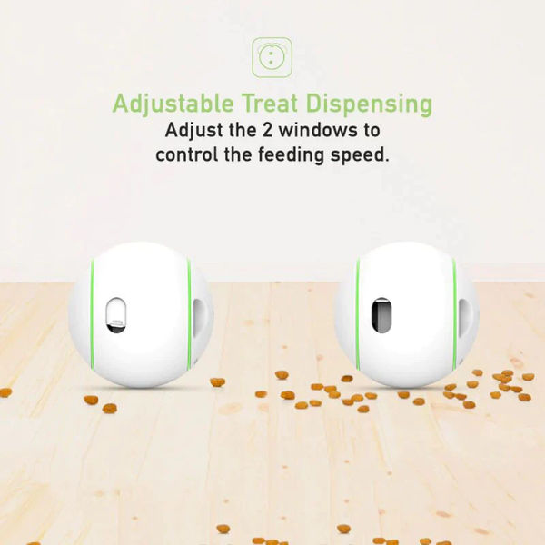 Pet Geek Foodie Orb Rolling Ball Treat Toy for Dogs | For Medium Chewers (White)