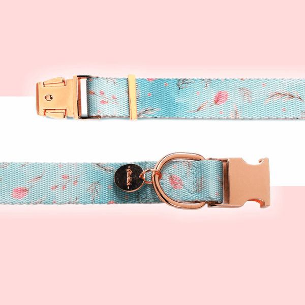 Glucklich Printed Polyester Adjustable Pet Collar for Dogs (Floral Mist)