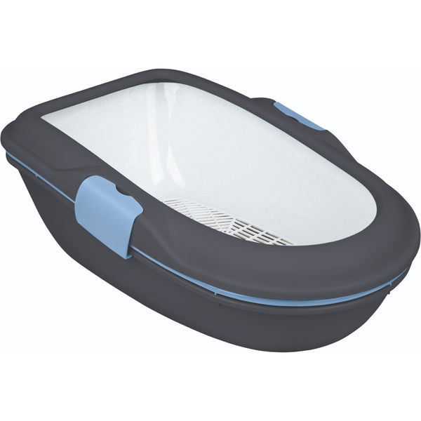Trixie Berto Three Part Separating System Litter Tray for Cats (Dark Grey)