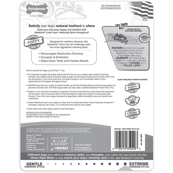 Nylabone Beef Broth ,Veggies and Bacon Flavored Power Chew Twin Bone Toy (Orange,Brown)