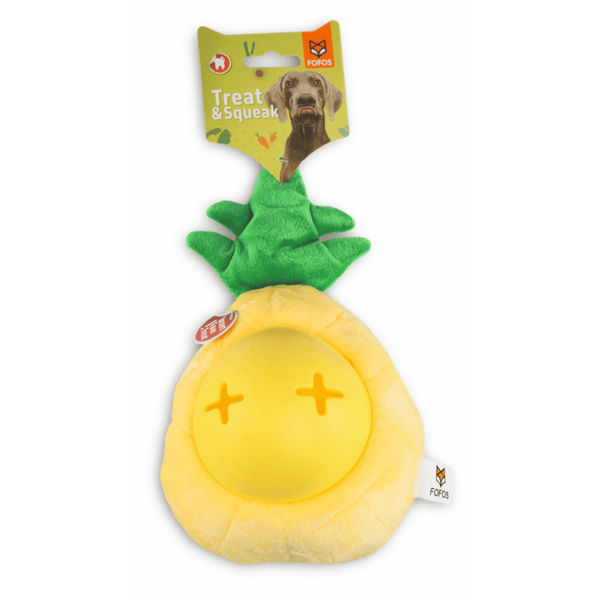 Barkbutler x Fofos Pineapple Treat Toy for Dogs (Yellow)
