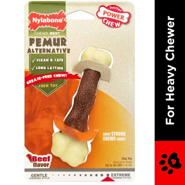 Nylabone Beef Flavor Power Chew Femur Dog Bone for Dogs