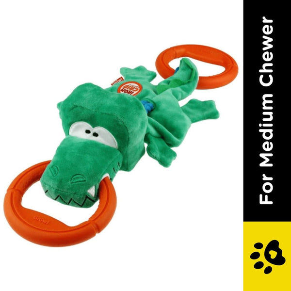GiGwi Iron Grip Crocodile Plush with TRP Handle Toy for Dogs (Green)