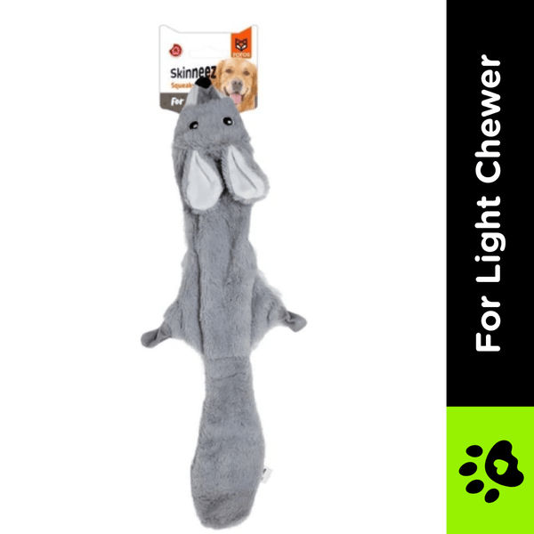 Barkbutler x Fofos Skinneez Rabbit Interactive Squeaky Toy for Dogs (Grey)