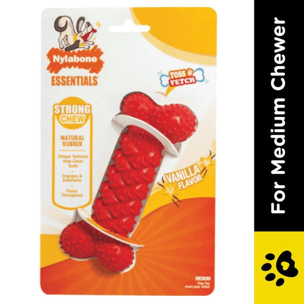 Nylabone Rubber Braided Bone Toy for Dogs