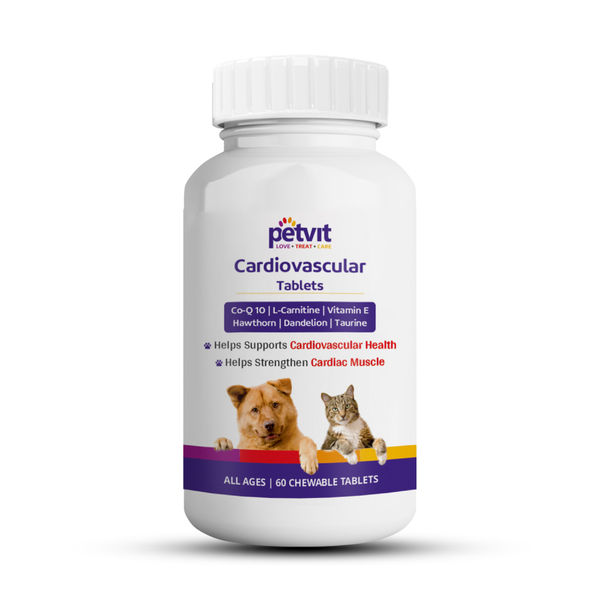 Buy Petvit Cardiovascular Tablets, Coenzyme Q 10 Supplements for Dogs and  Cats online at Supertails.com