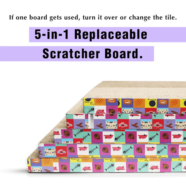 Pawsindia 5 in 1 Replacebale Box Scratcher for Cats (Brown)