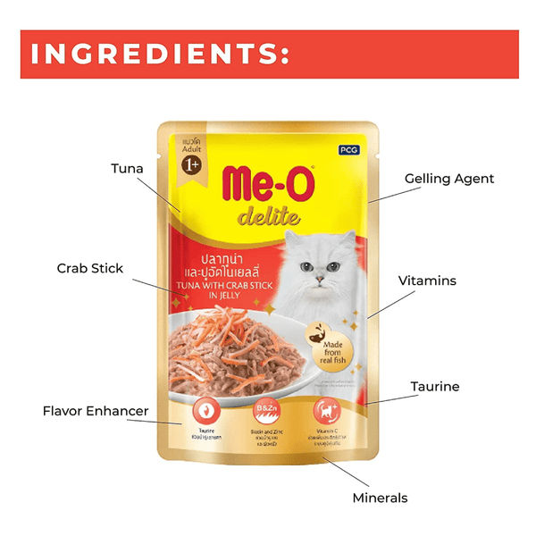 Me O Delite Tuna with Crab Sticks in Jelly Cat Wet Food