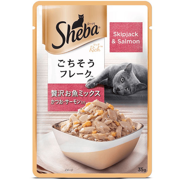 Sheba Skipjack Salmon Fish and Maguro Bream Fish Premium Cat Wet Food Combo
