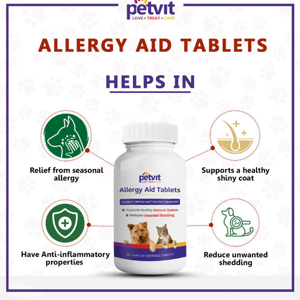 Petvit Allergy Aid Tablets for Dogs and Cats